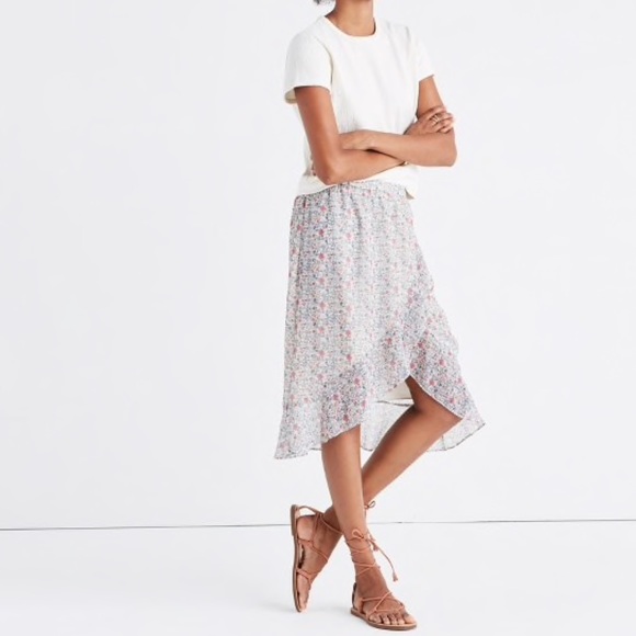 Madewell Dresses & Skirts - Madewell Ruffle-Wrap Midi Skirt in Shadowpetal